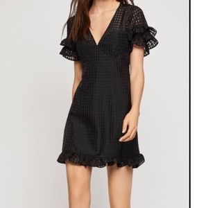 bcbgeneration black checkered dress, size 0, worn once